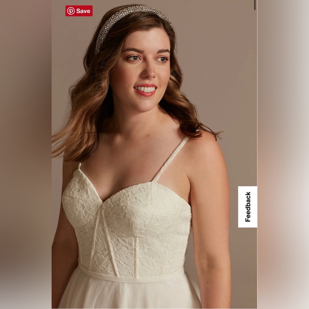 Davids bridal tea length wedding dress